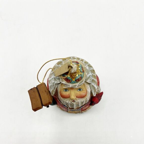 G. DEBREKHT Santa Claus Ornament Polystone Birdhouse Cardinal Bird Christmas 3" - Picture 3 of 8